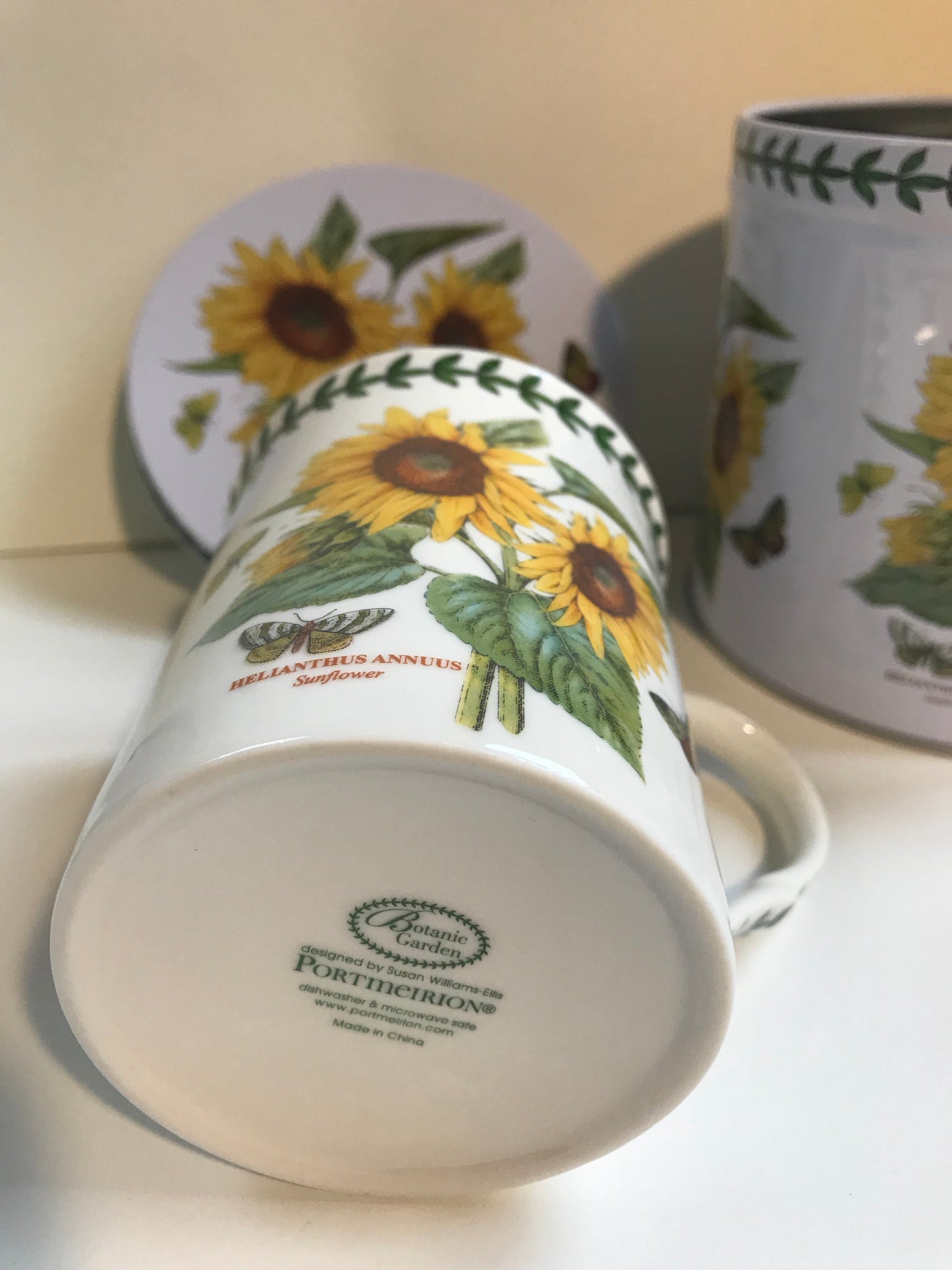 Portmeirion Botanic Garden Mug in a Tin( Sunflower) - Divasflairboutique,LLC