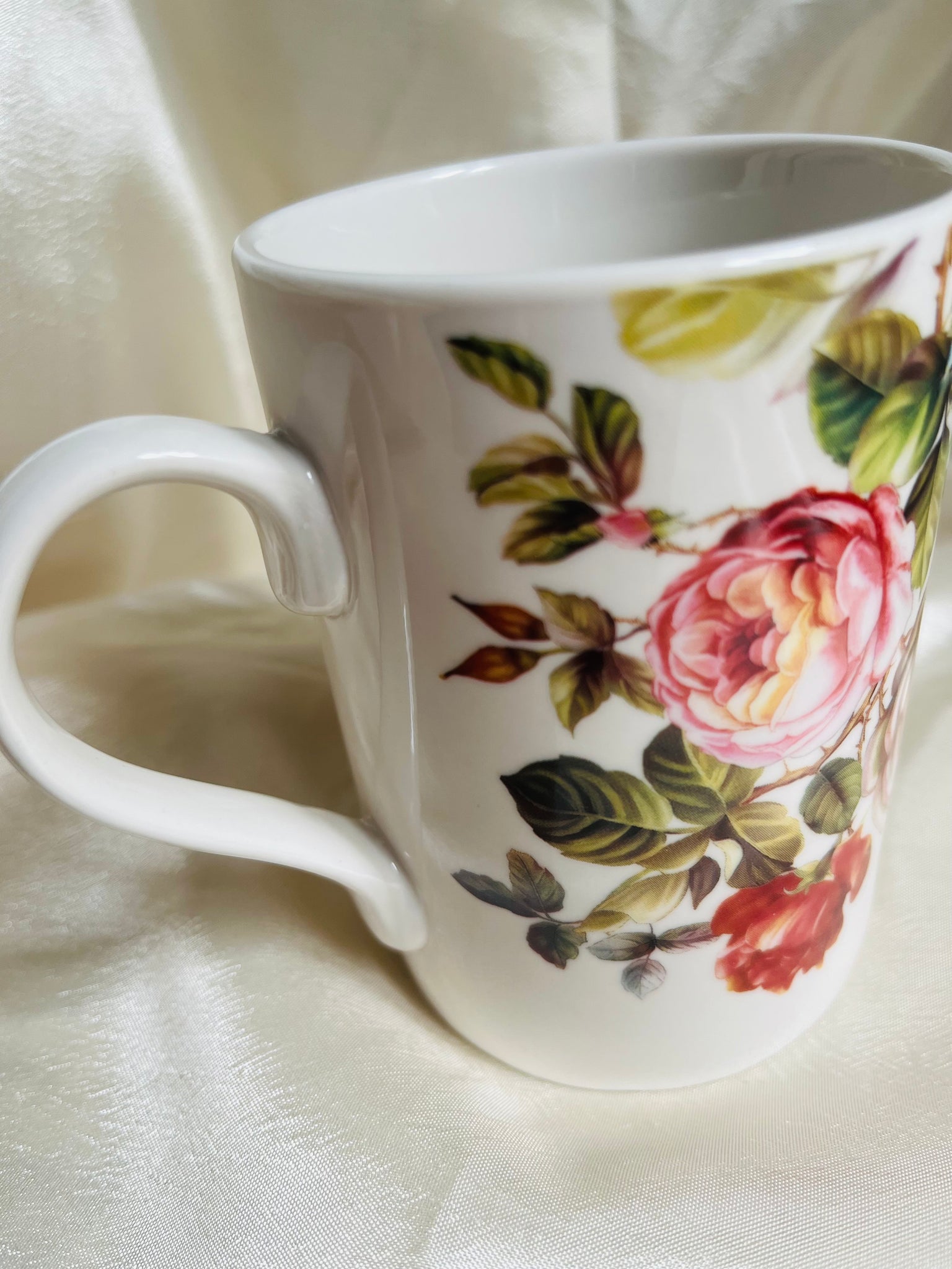Ashley Grace Rose hydrangeas bouquet porcelain mug