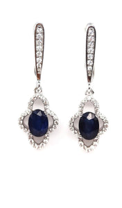Sapphire silver earrings