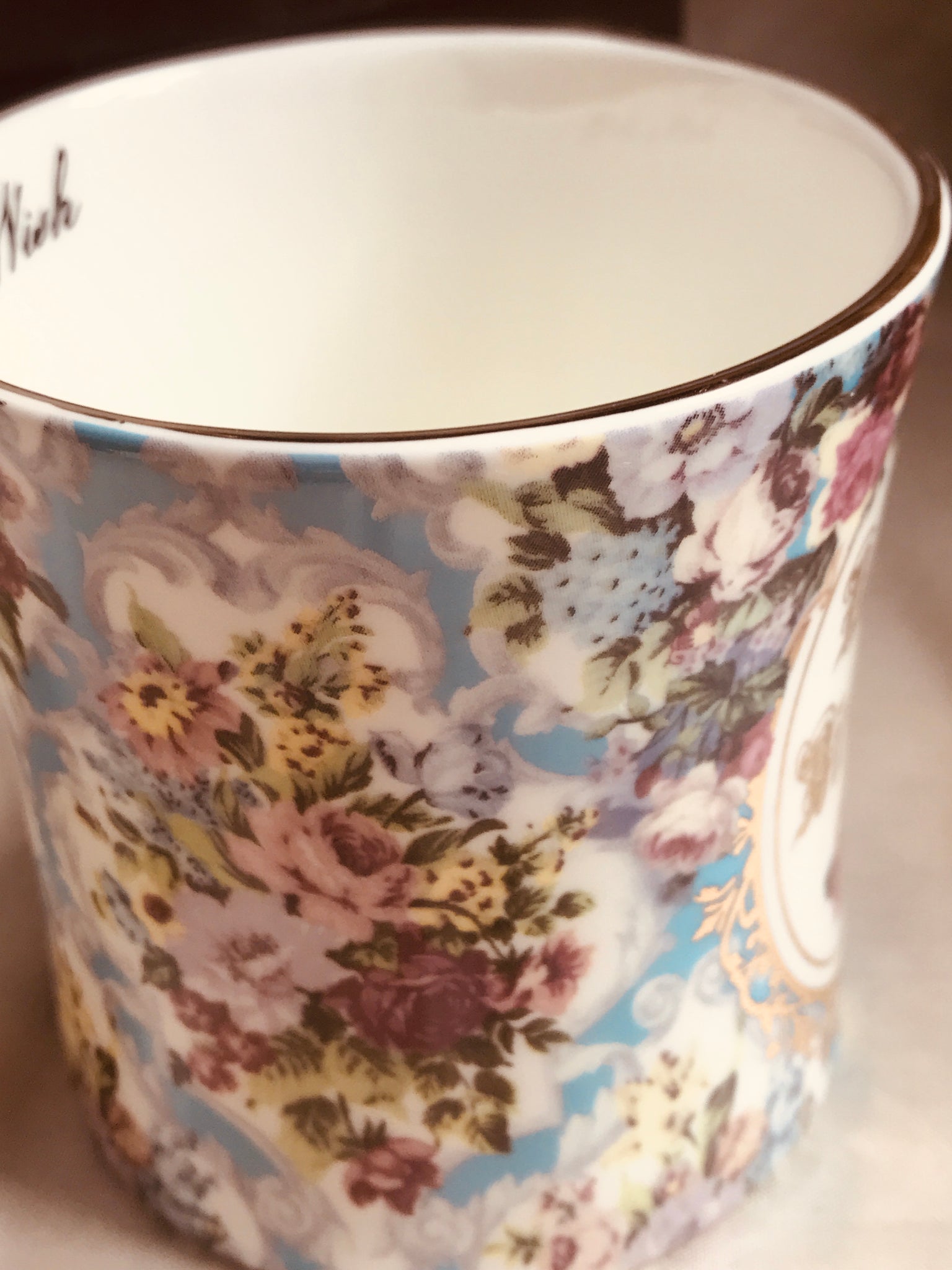 Birthday porcelain floral Mug